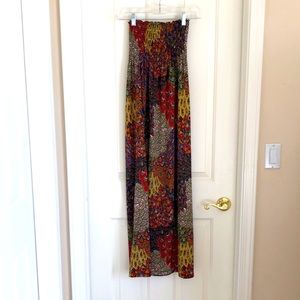 Strapless boho vibe long dress